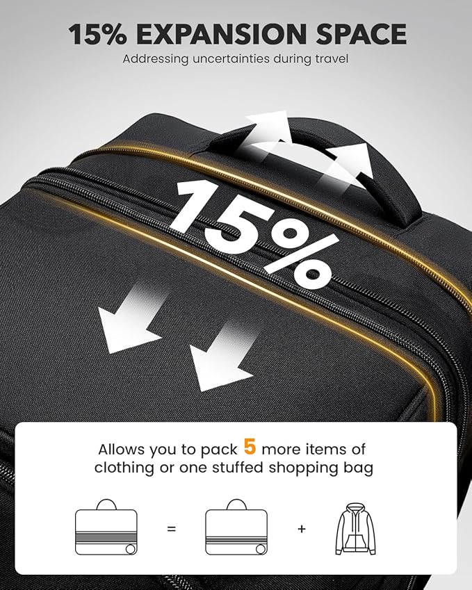 21 Inch Expandable Duffle Bag with Wheels for Men - Water Resistant Wheeled Duffle Bag for Weekend Travel & Overnight Trips,Black