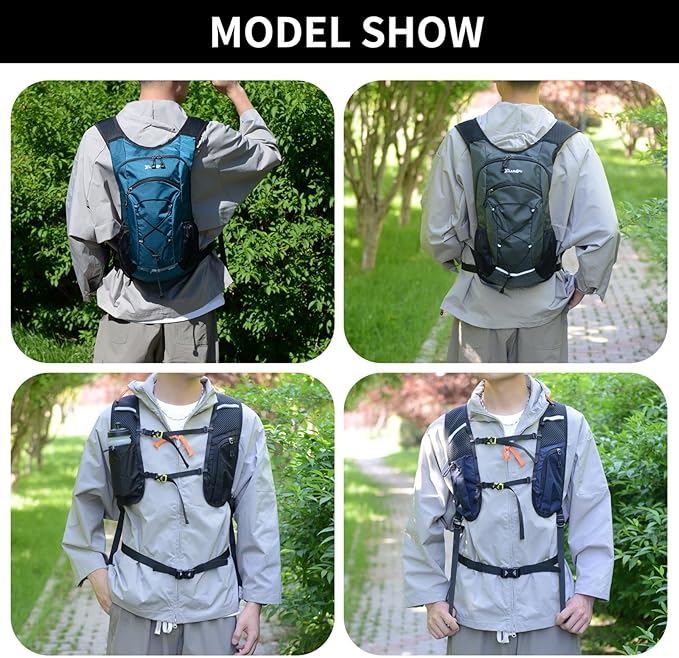 DOJUNS Hiking Backpack Lightweight Travel Backpack 20L Waterproof Hiking Daypacks Camping Backpack for Men Women (Black)