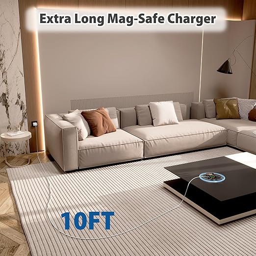 [Apple MFi Certified] Long Magnetic Wireless Charger for iPhone 17 16e, 10FT 2Pack Fast Charger for Apple MagSafe Charger, Wireless Mag-Safe Charging Pad for iPhone 17/17 Air/16 Pro Max/15/14/13/12