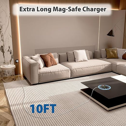 [Apple MFi Certified] Long Magnetic Wireless Charger for iPhone 17 16e, 10FT 2Pack Fast Charger for Apple MagSafe Charger, Wireless Mag-Safe Charging Pad for iPhone 17/17 Air/16 Pro Max/15/14/13/12