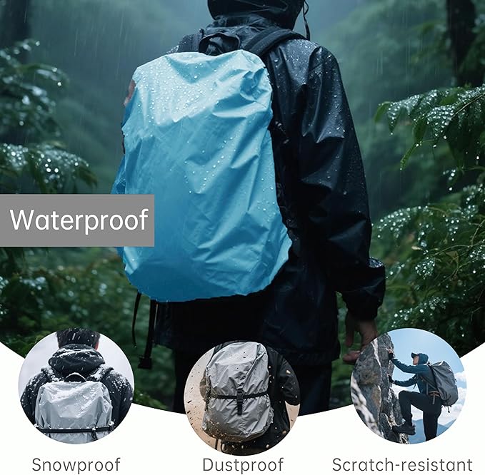 Silfrae Waterproof Rucksack Cover Backpack Rain Cover 30L-100L for Travel Climbing Hiking (Army Green, 50L-60L)