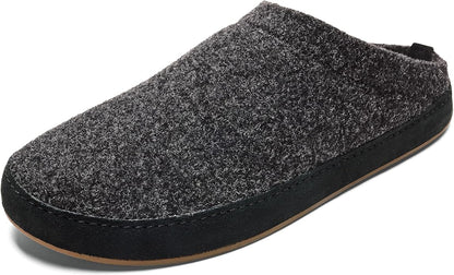 OLUKAI Hamani Hulu Men's Wool Mule Slippers, Soft & Comfortable Slippers with Premium Materials, Sheepskin Shearling & Italian Felt, All-Day Wear