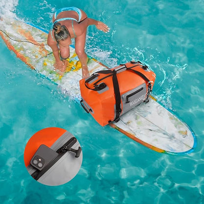 150L Waterproof Duffel Bag Travel Dry Bag, Large Capacity, Adjustable Thickened Straps and Handles, Zip Closure, Air Valve, Keep Equipment Safe, Suitable for Boating Rafting Orange