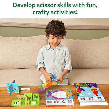 Skillmatics Scissor Skills Activity Book - Snip Snip Animals, Stocking Stuffers, 25 Fun Cutting & Creative Activities, 2 Child-Safe Scissors, Felt Craft Kit, Christmas Gift for Kids Ages 3, 4, 5, 6, 7