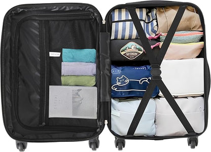 Karriage-Mate 20″ Hardside Carry-On Luggage – Lightweight & Durable Travel Suitcase with 360° Spinner Wheels, Telescopic Handle, Built in TSA Lock – Fits Cabin Size Overhead Bins (Silver)