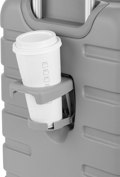 SwissGear 7366 Signature Hardside Expandable Luggage with Spinner Wheels, TSA Lock, Cup-Holder, Grey, Carry-On 19-Inch