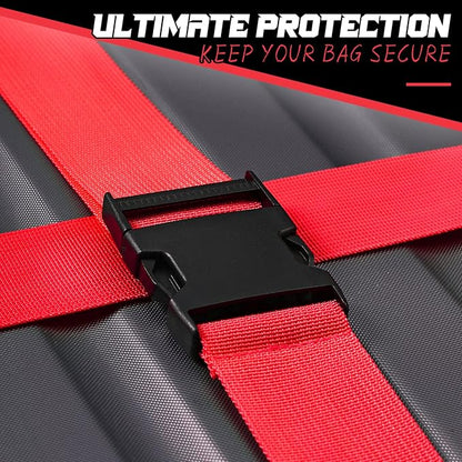 Eccliy 12 Pack Luggage Straps Suitcase Belts Wide Adjustable Packing Straps Travel Belts Accessories for Business Packing(Red)