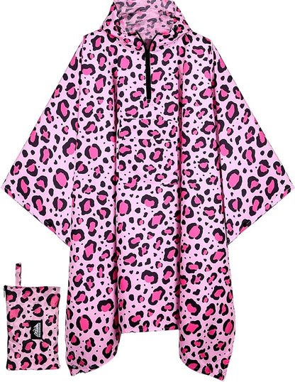Bruvoalon 3-in-1 Rain Poncho with 1/4 Zip & Chest Pocket, Waterproof, Sunshade, Ground Mat for Adults & Youth Emergency