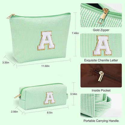 YOOLIFE Gifts for Girls Women, Teen Girl Teenage Gifts Idea, 7 8 9 10 11 12 13 14 15 16 Year Old Girl Birthday Gift Christmas Stocking Stuffers, Initial Makeup Bag C