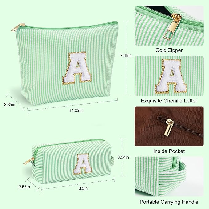 YOOLIFE Christmas Gifts For Teenage Girls Stocking Stuffers For Teen Girls Initial Makeup Bag | Cosmetic Travel Toiletry Bag | 9 10 11 12 13 14 15 Years Old | Teen Girl Gifts Trendy Stuff S