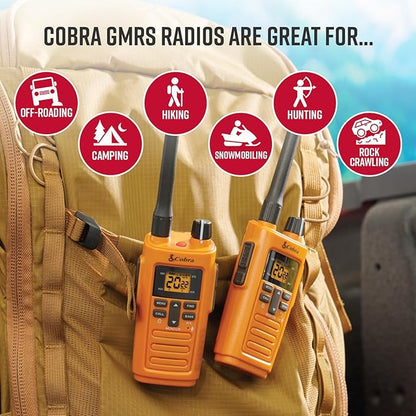 Cobra TrailBlazer 250 GMRS Radio (2-Pack) – AA Battery Powered with USB-C Charging, Compact 2.5W Long Range Walkie Talkies, NOAA, Programmable Software, Removable Antenna, Repeater Capable