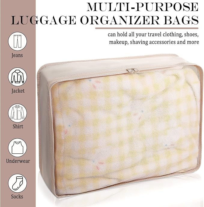 Shappy 12 Set Packing Cubes Luggage Organizer Bags Travel Luggage Suitcases Organizers Luggage Cubes with Shoe Bag
