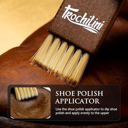 Shoe Polish Kit 13PC Shoe Shine Leather Boot Shoe Care Set Mink Oil Brushes and More for Gentle Care Cleaning
