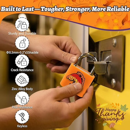 UMIKSMART Padlock, Keyless Fingerprint Padlock with USB Charging, Gym Lockers, School Lockers, Luggage, Storage Boxes, Cabinets, Backpack, Thanksgiving Gifts (Autumn Harvest Orange)