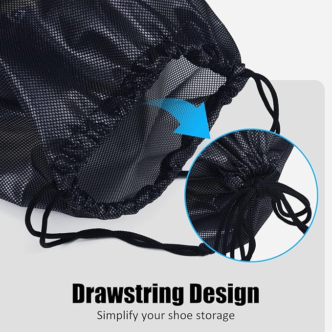 Gloppie Shoe Bags for Travel, (2-Pack) Shoe Storage Bag with Drawstring, Packing Organizer for Sneakers, Gym, Luggage, Closet, Weekender Overnight Travel Essentials, Grey