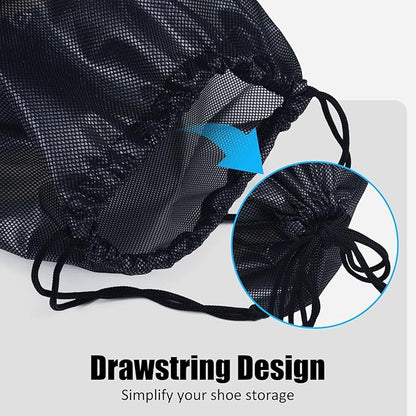 Gloppie Shoe Bags for Travel, (2-Pack) Shoe Storage Bag with Drawstring, Packing Organizer for Sneakers, Gym, Luggage, Closet, Weekender Overnight Travel Essentials, Grey
