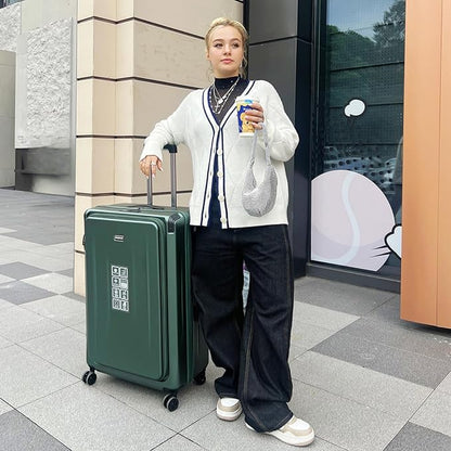 Premium 29 Inch Luggage, Top Opening Aluminum Frame Airline Approved ABS+PC Hard Shell Suitcases with Silent Wheels, TSA Lock, Front Pocket and Wet-dry Separated Six-piece set