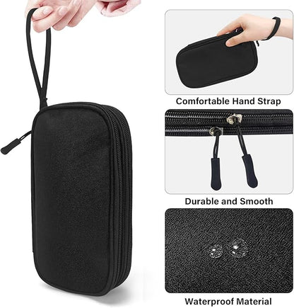 SMONT Cord Cable Organizer Travel Charger Bag Electronic Pouch Case Black