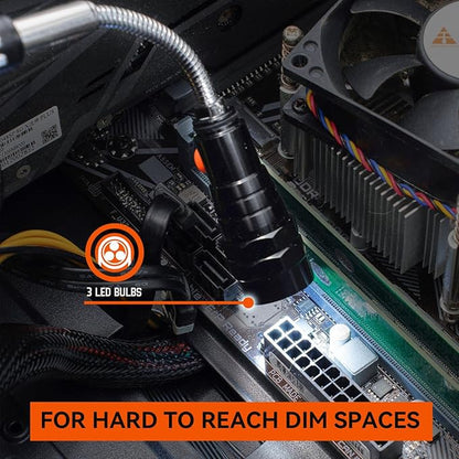 Gifts for Dad, Magnetic Pickup Tool with LED, Telescoping Magnet Flashlight, Cool Gadgets Stocking Stuffers for Teen Boys, Christmas Gifts for Men, Husband, Handyman, Boyfriend, Him, Dad, Black