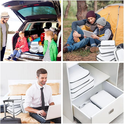 Gonex Compression Packing Cubes, 3pcs/4pcs Expandable Storage Travel Luggage Bags Organizers