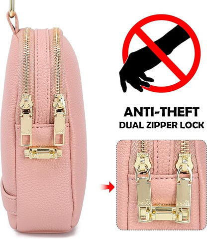 INICAT Small Anti Theft Crossbody Bags for Women, Vegan Leather Sling Cross Body Purse Travel Essentials Teen Girl Gifts