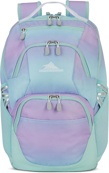 High Sierra Swoop Backpack with Laptop Pocket + Tablet Sleeve, Fits most 17” Laptops, 30L, Purple Blue
