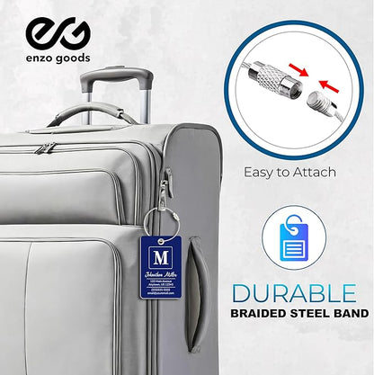 Personalized Luggage Tag | 10 Pack | Custom Luggage Tags for Suitcases | Kids Backpack Tag | 10 Color Options & Choose Font, Font Color