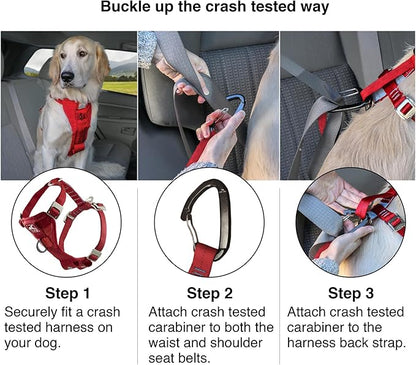 Kurgo Enhanced Strength Tru-Fit Dog Car Harness - Pet Travel Safety Harness - Crash Test Certified Fit - Five Point Adjustment - Secure Buckle - Padded Chest - Deep Violet - Small