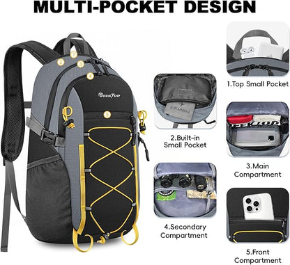 Seektop 20L Foldable Waterproof Hiking Backpack, Ultralight Small Lightweight Daypack Packable Backpack for Men Woman