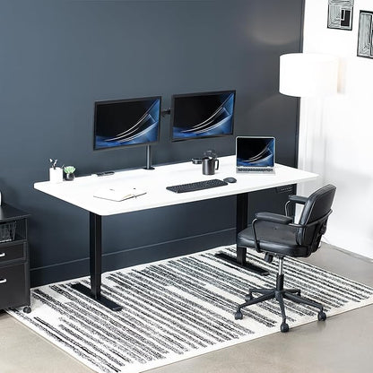 VIVO Electric 71 x 36 in Dual Motor Sit Stand Desk, Memory Height Adjustment, 2B Series, White Top Black Frame, DESK-KIT-2B7W-36