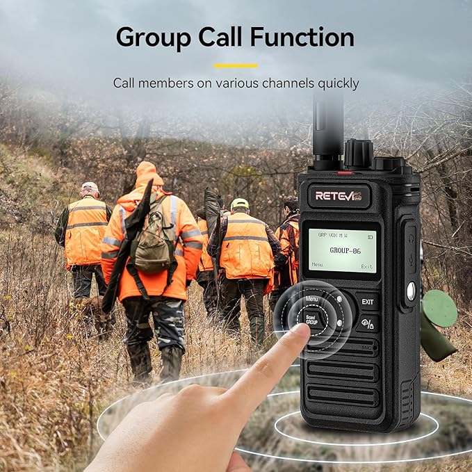 Retevis RT86S 2 Way Radio Long Range, High Power Walkie Talkie with LCD Screen, GMRS Two Way Radio with 2600mAh, NOAA, for Camping Off-Road Hunting(2 Pack)