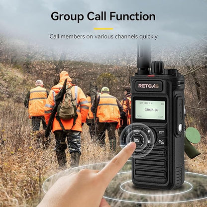 Retevis RT86S 2 Way Radio Long Range, High Power Walkie Talkie with LCD Screen, GMRS Two Way Radio with 2600mAh, NOAA, for Camping Off-Road Hunting(2 Pack)