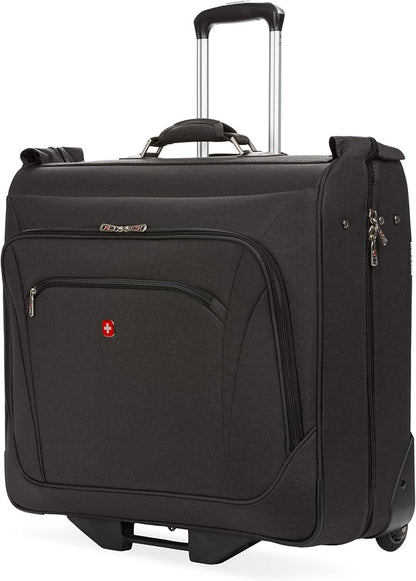 SwissGear 7895 Premium Rolling Garment Bag, Bonus Hanging Feature, Men's and Women's, Carry-on Luggage - Grey Heather