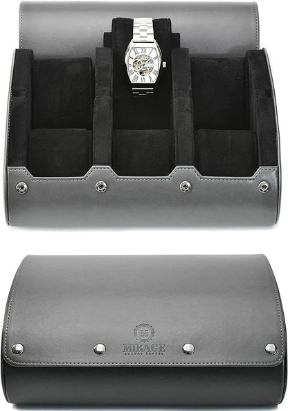 Watch cases for men 6 slot travel case organizer - Slate Grey