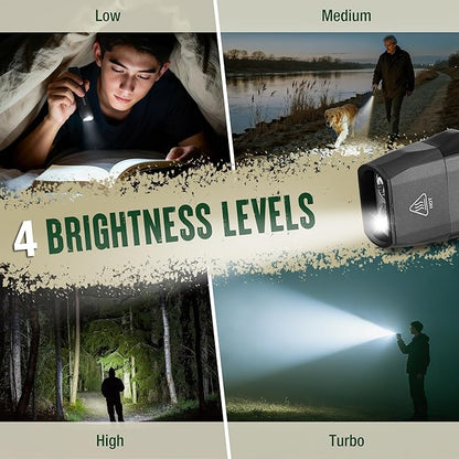 Mossy Oak Rechargeable EDC Flat Flashlight 1200 Lumens, Pocket Work Light with Magnetic Base, UV & White Light Combo, Waterproof LED Inspection Light for Work and Home - Idea Christmas Gift for Men