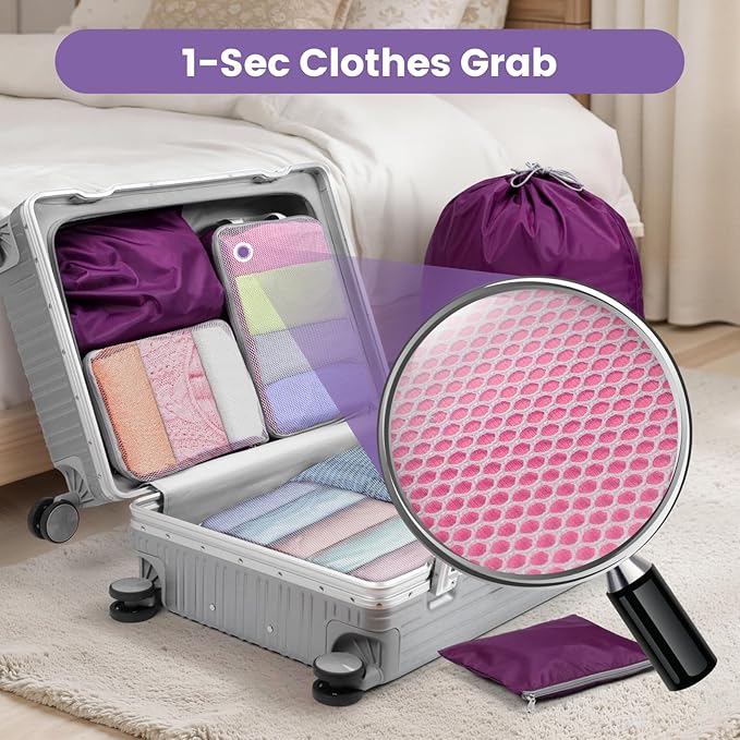 Cambond Compression Packing Cubes for Travel Women - Expandable Travel Bags Luggage Organizers Travel Essentials Compression Cubes for Travel Carry on Suitcases Organizer
