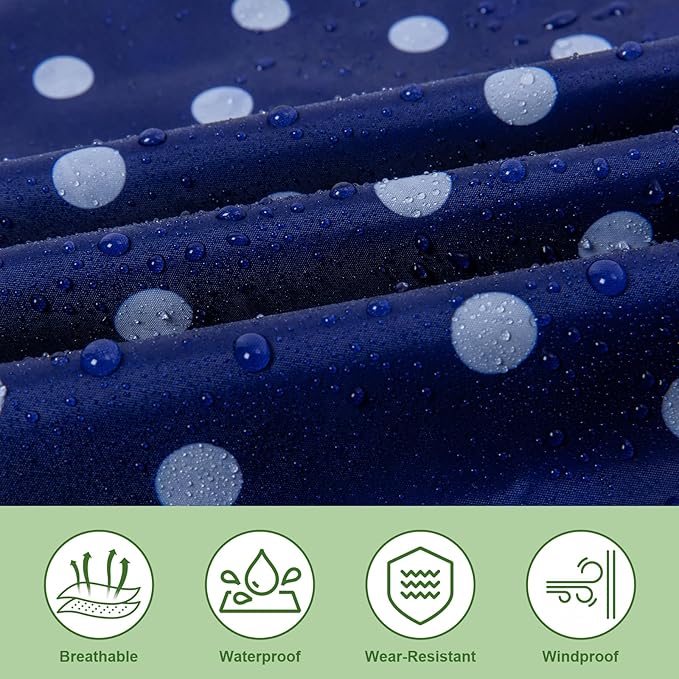 Hooded Rain Ponchos for Adult - Rain Coat and Rain Jacket with Waterproof Pocket and Zipper