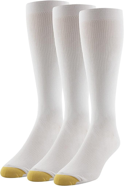 GOLDTOE Men's Mild Compression Over The Calf Socks, Multipairs
