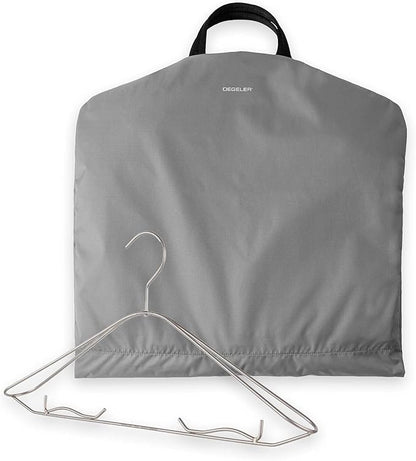SkyHanger - Carry on Garment Bag with unique Titanium Suit Hanger for Men & Women - best-in-class functionality for wrinkle-free traveling - lightweight & water repellent nylon - Silver Grey