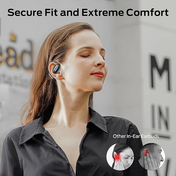 Monster Open Free AC100 Open Ear Bluetooth 5.3 Headphones, Wireless Earbuds with Earhooks, Immersive Stereo Sound by 16mm Large Driver, Clear Calls, 30H Playtime, for Workout