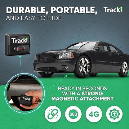 Tracki GPS Tracker for Vehicles, Car, Kids. Subscription Needed. US-Made Tech. 4G LTE GPS Tracking Device. Unlimited Distance, US & Worldwide. Small (Tracker) (Tracker 6-mo Subscription Incl.)