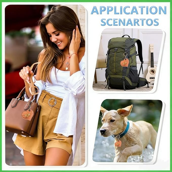 Initial Letter Leather Alphabet Keychain Holder Case Compatible with AirTag,Cute Protective Air Tag Cover with Bronze Keyring,Anti-Scratch Finder GPS Tracker Case for Pets Keys Wallet Luggage(D)