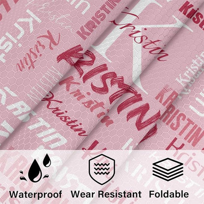 Personalized 6 Set Compression Packing Cubes for Travel Essentials with Name Initial Customized Lightweight Carry on Expandable Luggage Organizer Bags for Women and Men, Pink