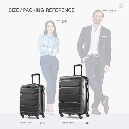 Samsonite Omni PC Hardside Expandable Luggage with Spinner Wheels, Black, 2-Piece Set (20/24)