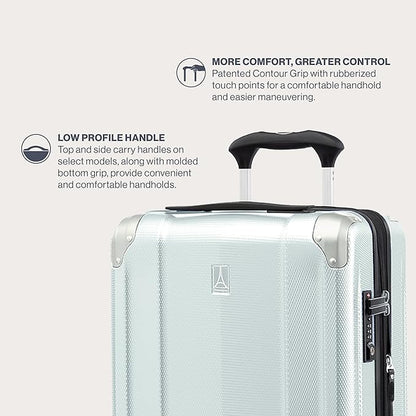 Travelpro Pathways 3 Hardside Expandable Luggage, 8 Spinner Wheels, Lightweight Hard Shell Suitcase, Cloud Grey, Carry On 21 Inch