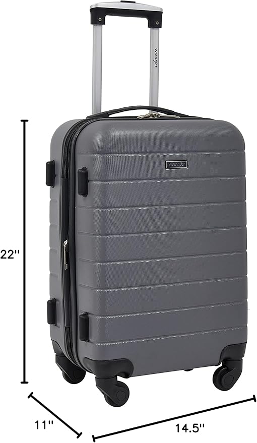 Wrangler 20" Smart Spinner Carry-On Luggage With USB Charging Port