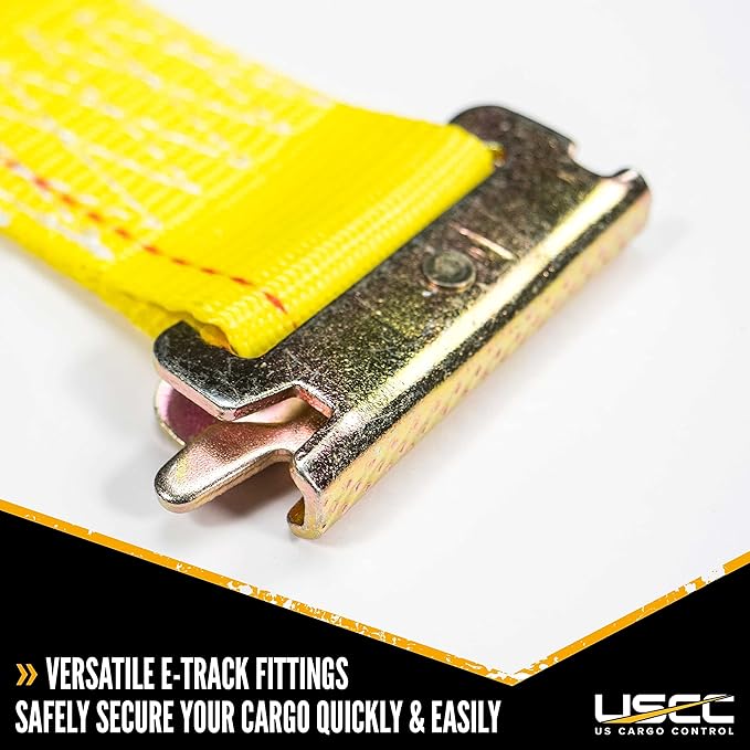 US Cargo Control E-Track Cam Buckle Straps (20-Pack), 2 Inch x 12 Foot E Track Straps with Cam Buckle and Spring E-Fittings, 2,500 LBS Break Strength, Easy-to-Use Tiedowns in Vans and Trailers