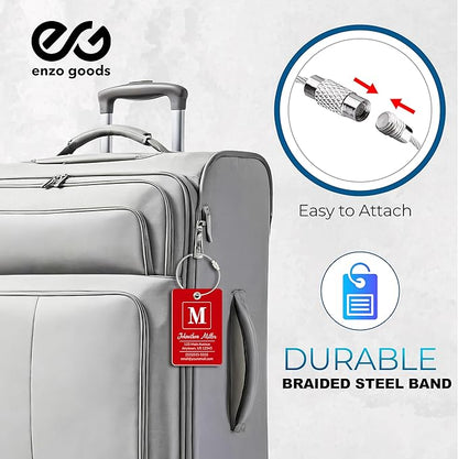 Personalized Luggage Tag | 2 Pack | Custom Luggage Tags for Suitcases | Kids Backpack Tag | 10 Color Options & Choose Font, Font Color