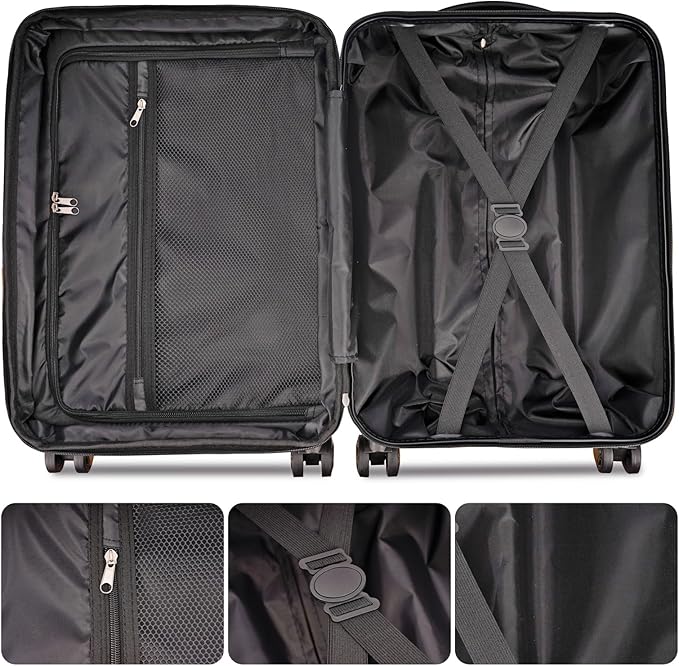 PRIMICIA GinzaTravel Luggage Sets 3-Piece Expandable Suitcases with Wheels PC+ABS Durable Hardside Luggage sets TSA lock
