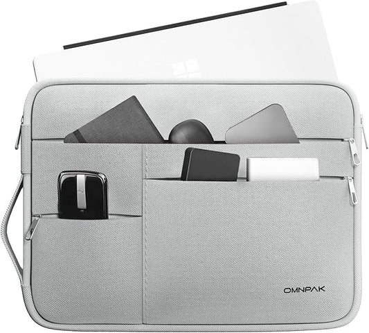 Omnpak Surface Pro 11 Case,13 inch Laptop Sleeve for Surface Pro 12/11/10/9/8/X/7/6/5/4/3 with Multi-Pocket and Side Handle Strap,Water-Resistant Laptop Carrying Bag